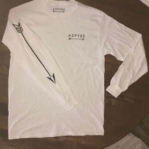 White Aspyre long sleeve logo tee